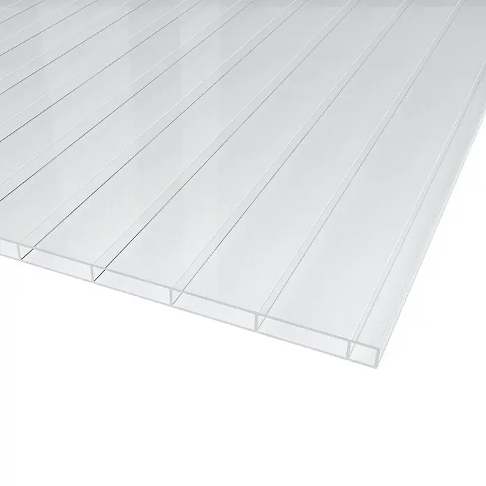 PLEXIGLAS® Acrylglas-Stegplatte Resist AAA - 300 cm x 98 cm x 16 mm, Acrylglas (PMMA), Transparent - Vorderansicht