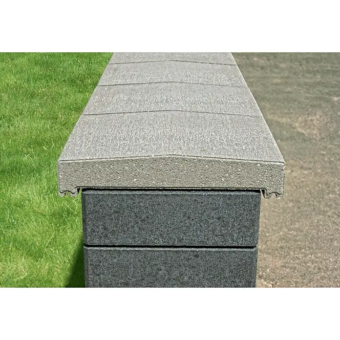 Mauerabdeckplatte S - 25 x 31 x 5 cm, Grau, Beton