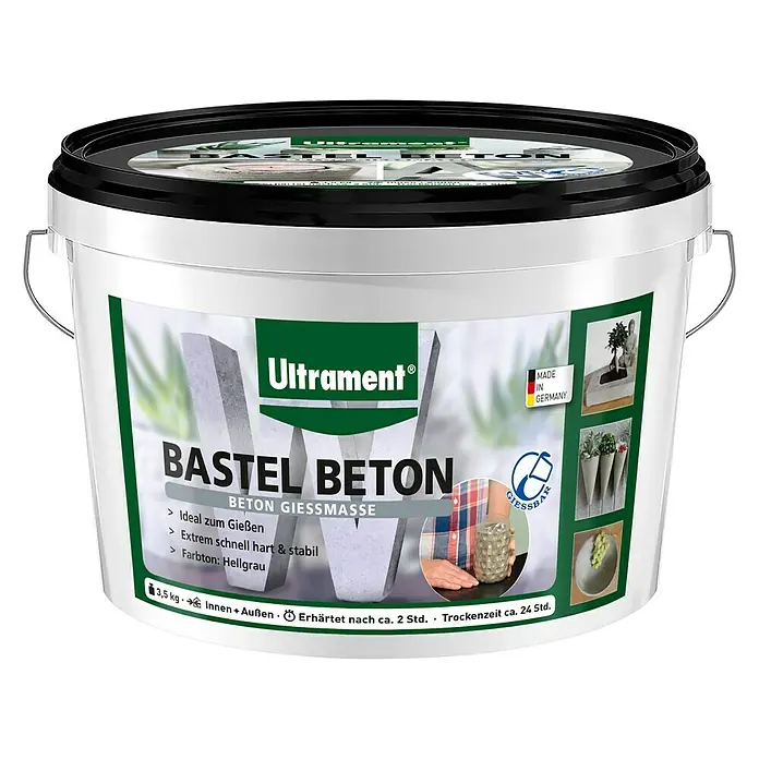 Ultrament Beton-Gießmasse Bastel Beton - Hellgrau, 3,5 kg - Vorderansicht