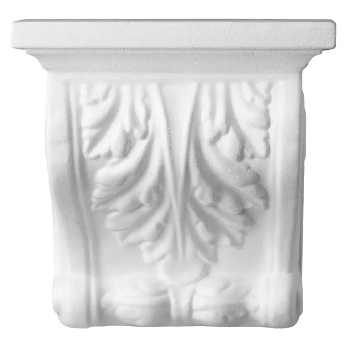 Dekoelement Melina - 19,5 x 20 cm, Expandiertes Polystyrol (EPS), Weiß - Vorderansicht