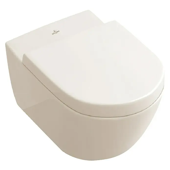 Villeroy & Boch Subway 2.0 Wand-WC - Spülrandlos, Mit schmutzabweisender Glasur, Spülform: Tief, WC Abgang: Waagerecht, Pergamon - Vorderansicht