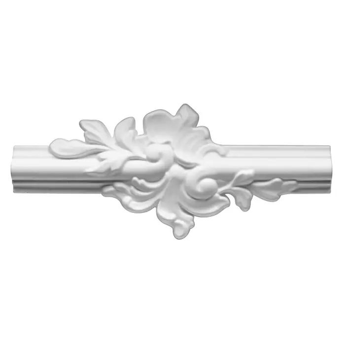 Zierleistenornament OW 11 - Weiß, 24,5 cm, HD Polymer - Vorderansicht