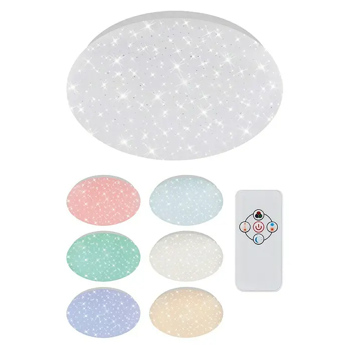 Brilo Led-plafondlamp, rond - 10 W, Ø x h: 300 mm x 9,5 cm, Wit, RGBW