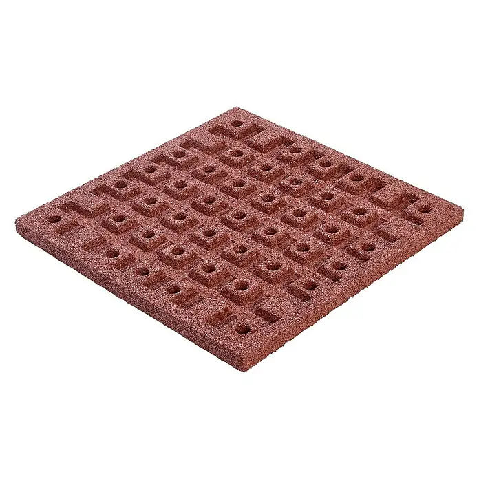 Gum-tech Fallschutzmatte - Rot, 50 x 50 x 3 cm