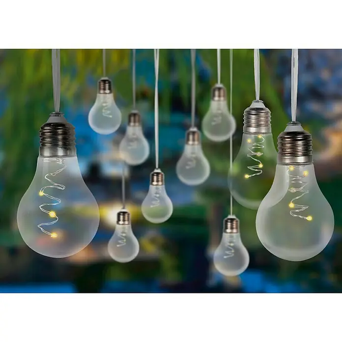 Globo Solar-Lichterkette Bulb - 10 x 0,3 W, Klar