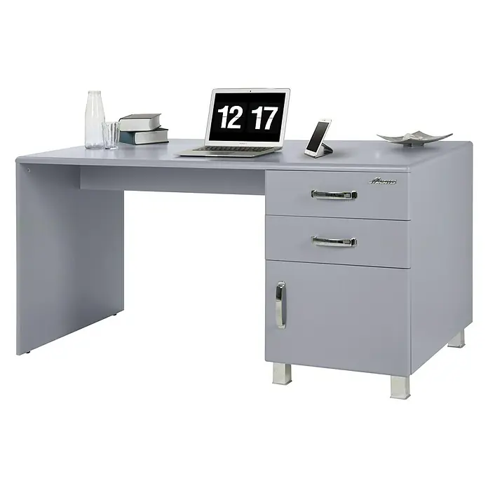 Phönix Miami Schreibtisch - L x B x H: 150 x 70 x 74 cm, Grau - Vorderansicht