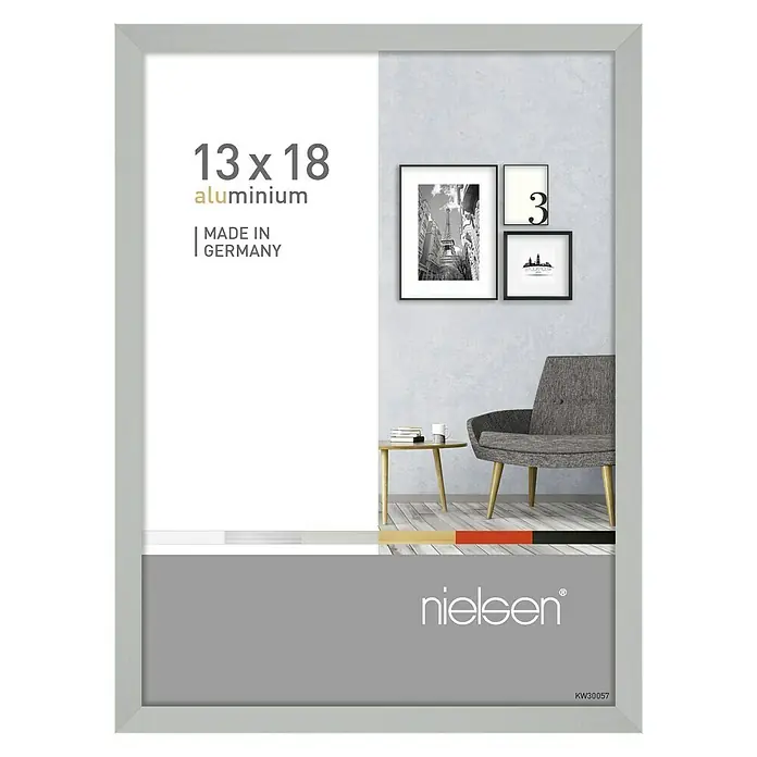 Nielsen Bilderrahmen Pixel - Mattsilber, 13 x 18 cm, Aluminium - Vorderansicht