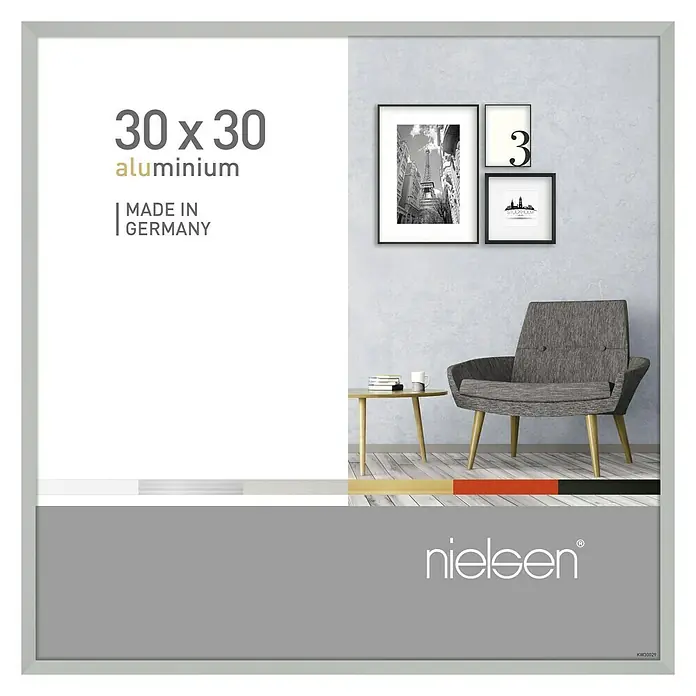 Nielsen Bilderrahmen Pixel - Mattsilber, 30 x 30 cm, Aluminium - Vorderansicht