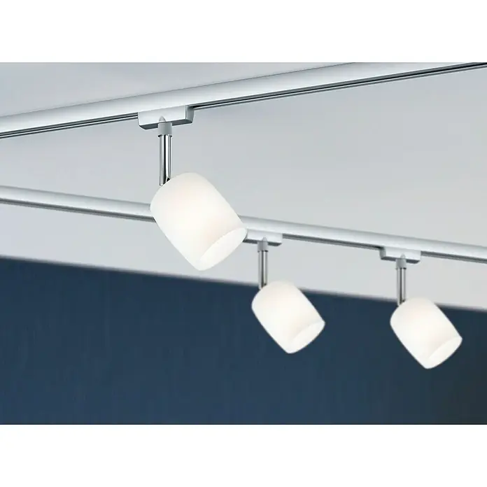 Paulmann URail Regleta Blossom - L x An x Al: 11,5 x 7,4 x 12,8 cm, G9, Transparente/Negro, Cromado mate - Foto ambiente