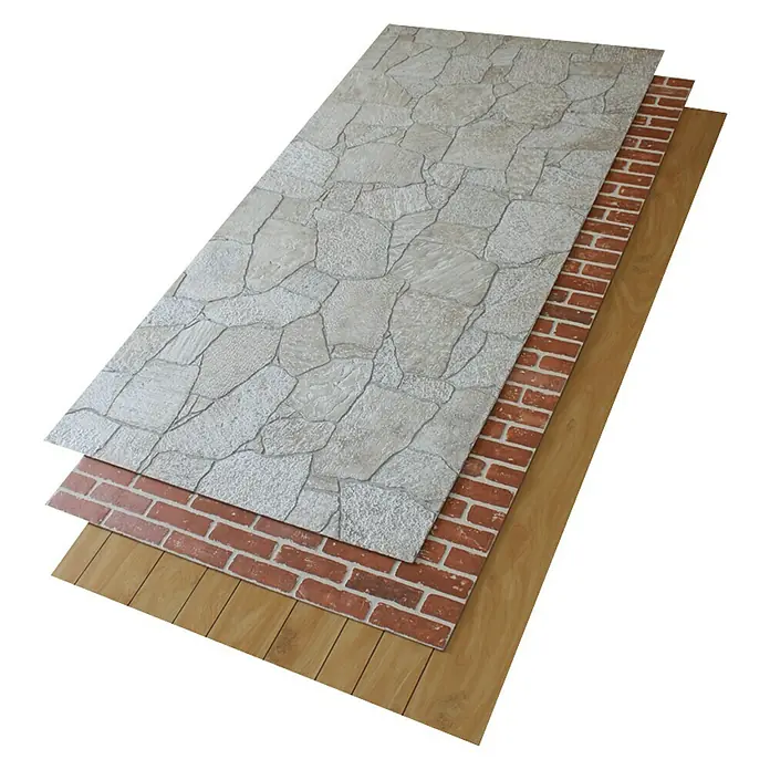 ABT_Tech Wandpaneel - L x B x S: 2.440 x 1.220 x 5,5 mm, Ziegeloptik gemischt