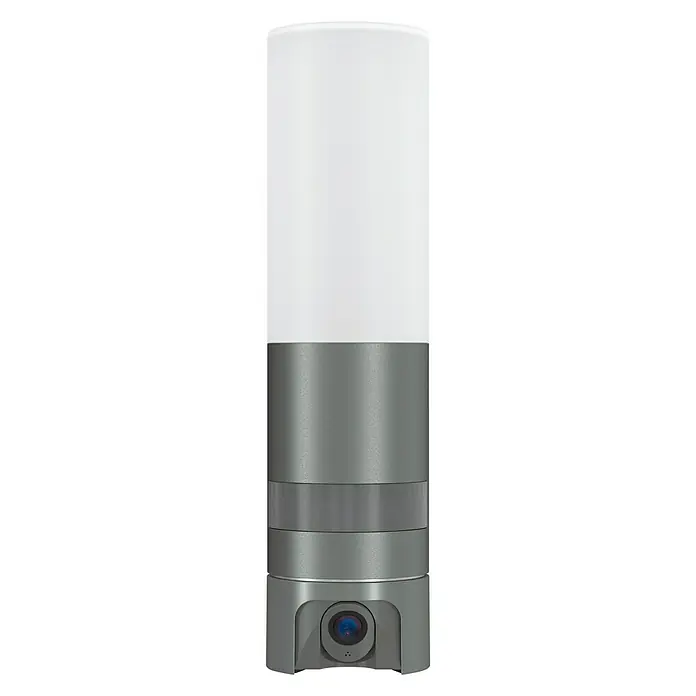 Steinel LED sensor buitenlamp L 600 Cam - 14,3 W, l x b x h: 13,1 x 7,8 x 30,5 cm, Antraciet / Wit, Warm wit - Vooraanzicht