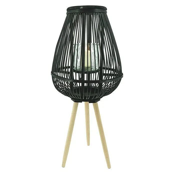 Farolillo Kai - Ø x Al: 18 x 78 cm, Negro, Redonda - Vista frontal