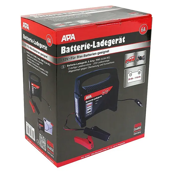 APA Batterie-Ladegerät - 6 A, Geeignet für: 12 V Batterien