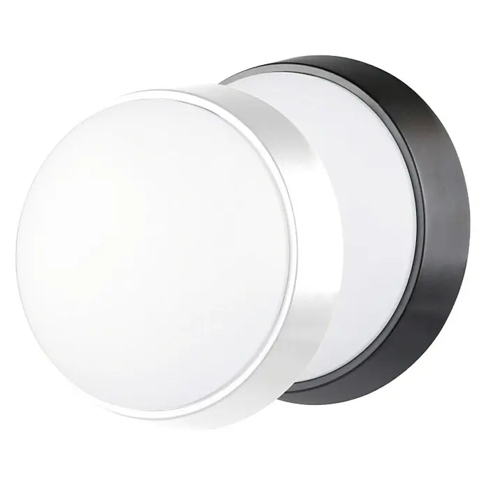Luceco Aplique exterior LED Circular - 10 W, 21,5 x 8 x 21,5 cm, Negro, Blanco, IP54