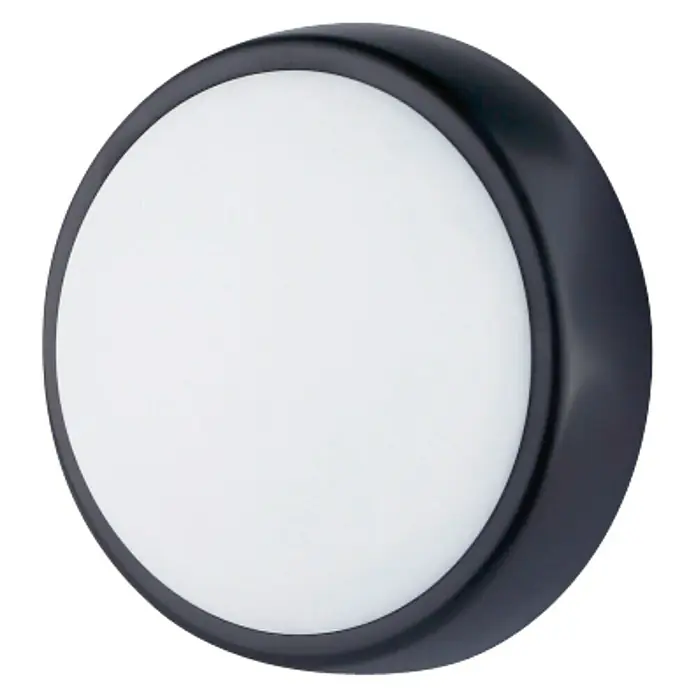 Luceco Aplique exterior LED Mini Circular - 5,5 W, 16 x 7 x 16 cm, Negro, Blanco, IP54