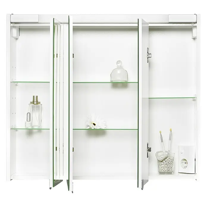 Jokey Spiegelschrank Sarto 3 - B x H: 80 x 68 cm, Mit Beleuchtung, MDF, Weiß - Detailaufnahme