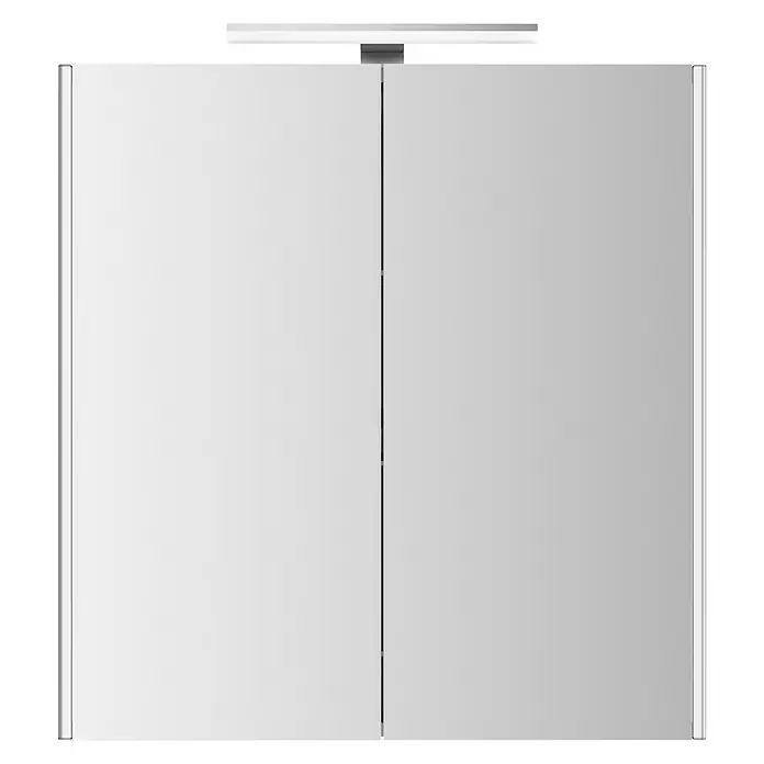 Jokey LED-Spiegelschrank DekorAlu - B x H: 65,4 x 68 cm, Mit Beleuchtung, Aluminium, Weiß - Vorderansicht