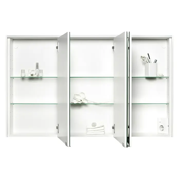 Sieper LED-Spiegelschrank KHX 120 - B x H: 120 x 74 cm, Mit Beleuchtung, MDF, Holzdekor weiß - Detailaufnahme