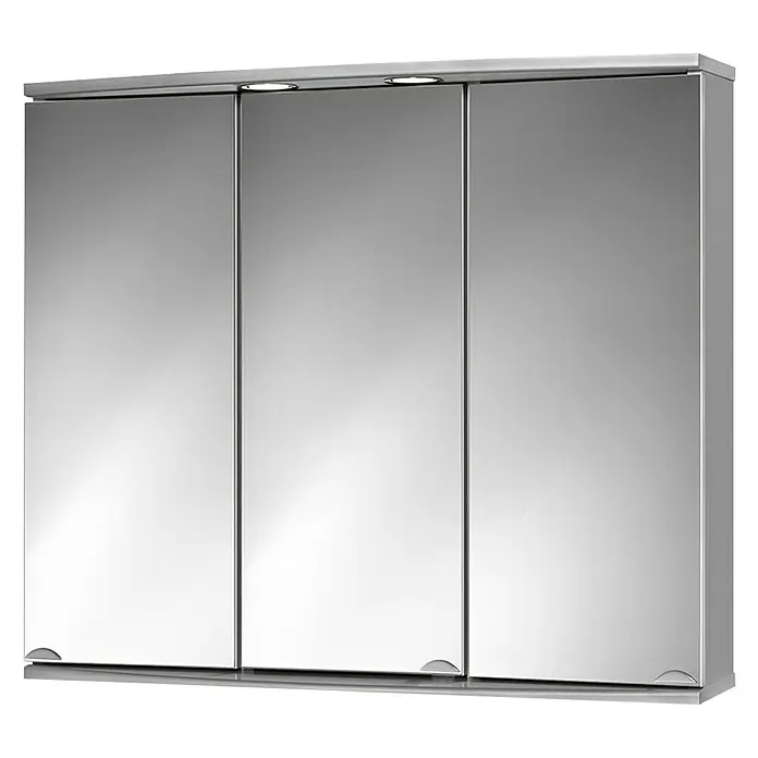 Sieper LED-Spiegelschrank Modena - B x H: 82,5 x 70,2 cm, Mit Beleuchtung, MDF, Silber - Vorderansicht