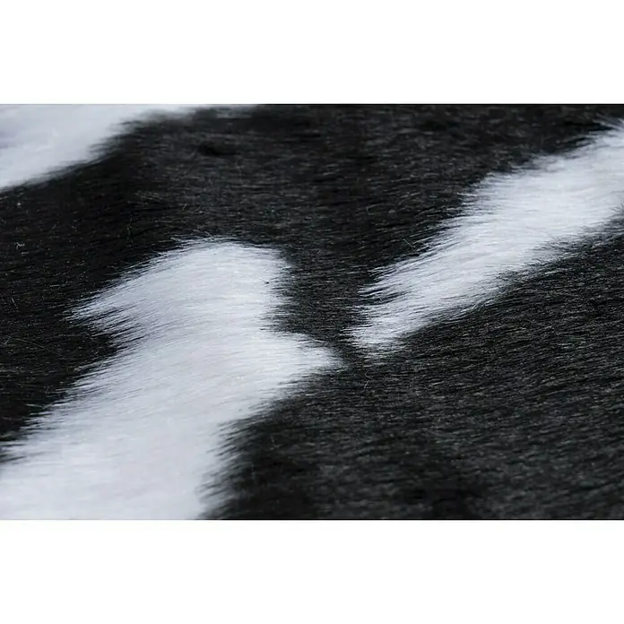Deko-Kunstfell Rodeo - Kuh, Schwarz/Weiß, 200 x 150 cm, 100 % Polyester - Detailaufnahme