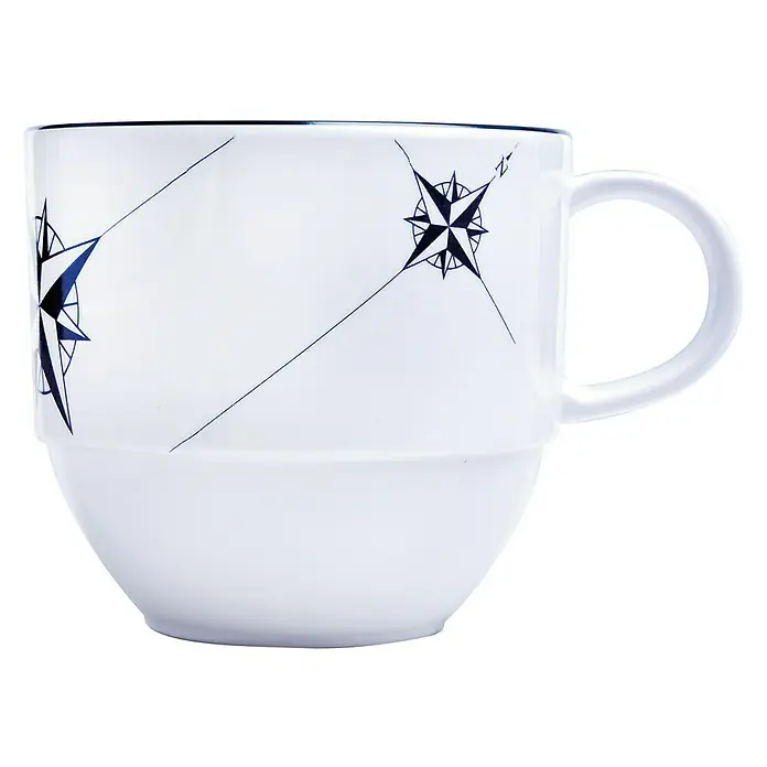Marine Business Northwind Set de vajilla para desayuno - 6 piezas, Plástico, Blanco, Azul