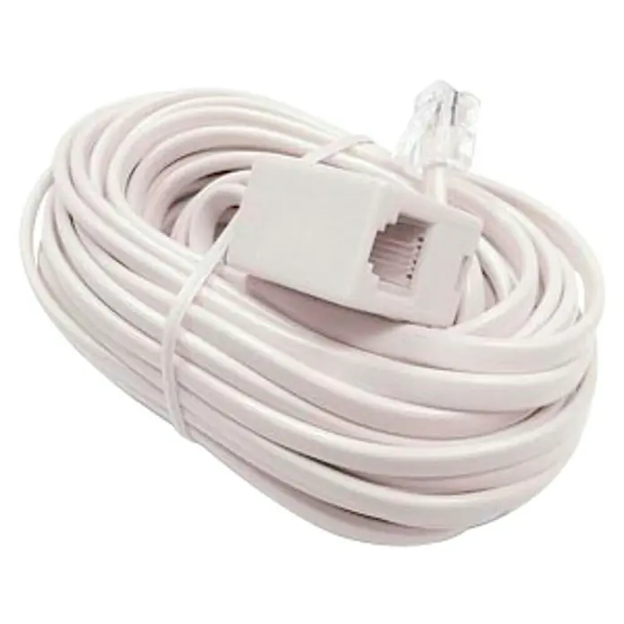 Cable telefónico con adaptador H - 7 m, Blanco