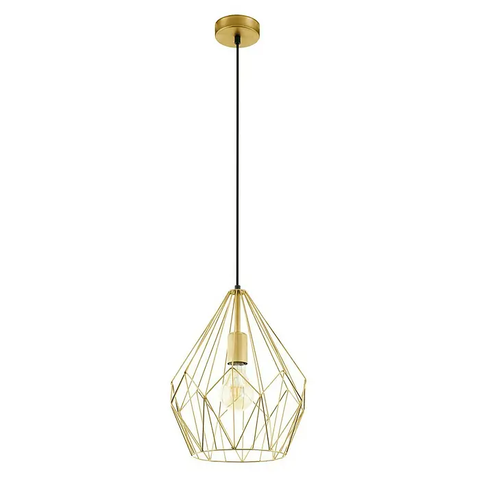 Eglo Pendelleuchte rund Carlton - Höhe: 110 cm, Gold - Vorderansicht