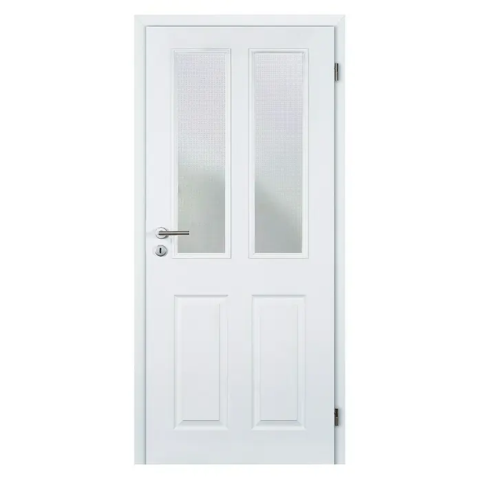 Fridoor Zimmertür Döbling - 90 x 203 cm, DIN Anschlag: Links, Weiß lackiert, Mittellage: Wabe, Mit Verglasung