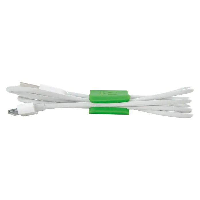 Fijación para cables de clip - Gris/verde, 6 ud.