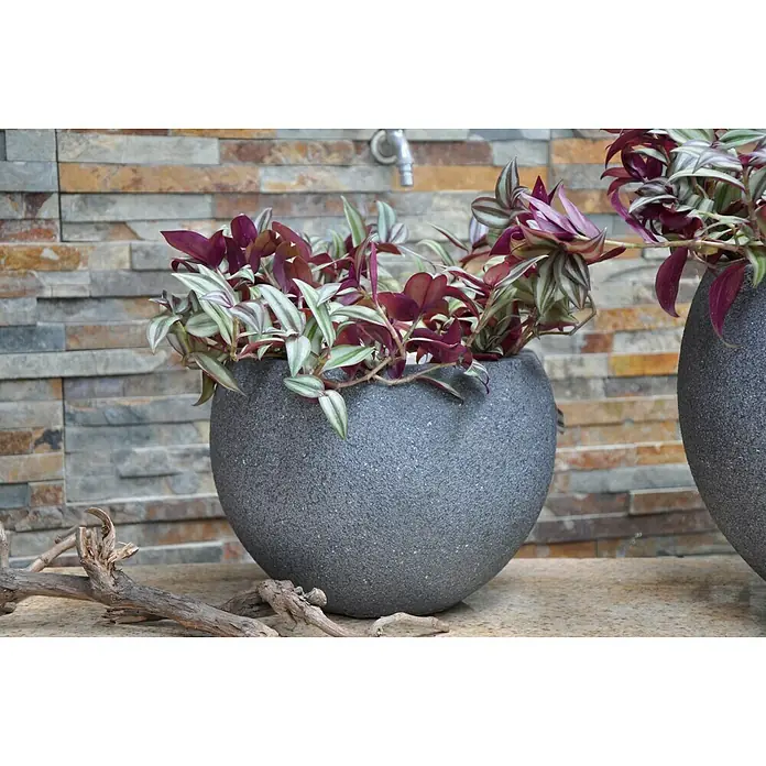 Pflanztopf Trelleborg - Außenmaß (Ø x H): 31 x 23 cm, Verbundwerkstoff, Anthrazit