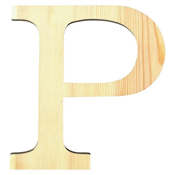 Artemio Letra de madera - Motivo: P, L x An x Al: 19 x 1 x 19 cm, Madera