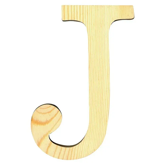 Artemio Letra de madera - Motivo: J, L x An x Al: 19 x 1 x 19 cm, Madera