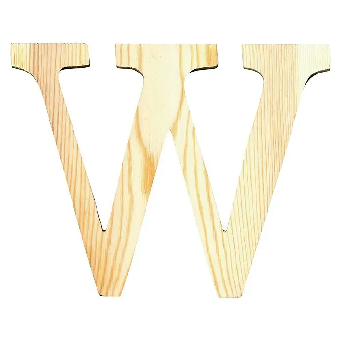 Artemio Letra de madera - Motivo: W, L x An x Al: 19 x 1 x 19 cm, Madera