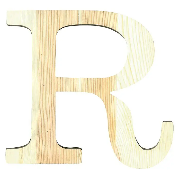 Artemio Letra de madera - Motivo: R, L x An x Al: 19 x 1 x 19 cm, Madera
