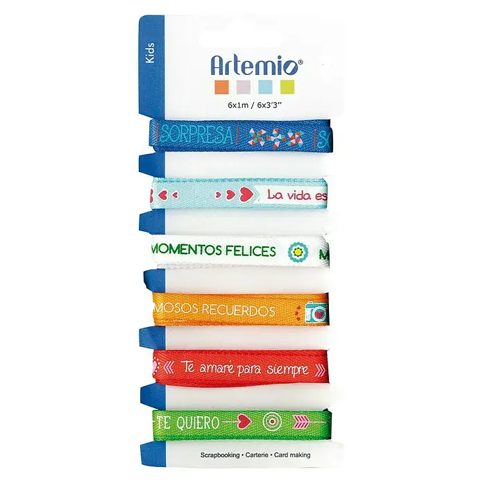 Artemio Cinta para manualidades textil Nidos - Multicolor, Largo: 6 m