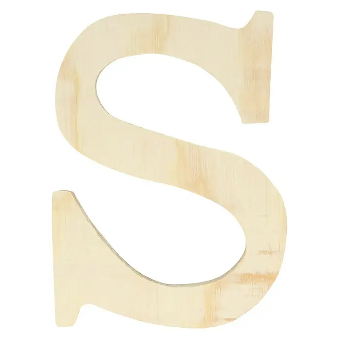 Artemio Letra de madera - Motivo: S, L x An x Al: 11,5 x 1 x 11,5 cm, Madera