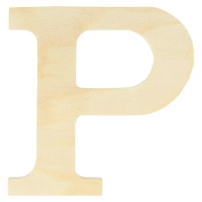 Artemio Letra de madera - Motivo: P, L x An x Al: 11,5 x 1 x 11,5 cm, Madera