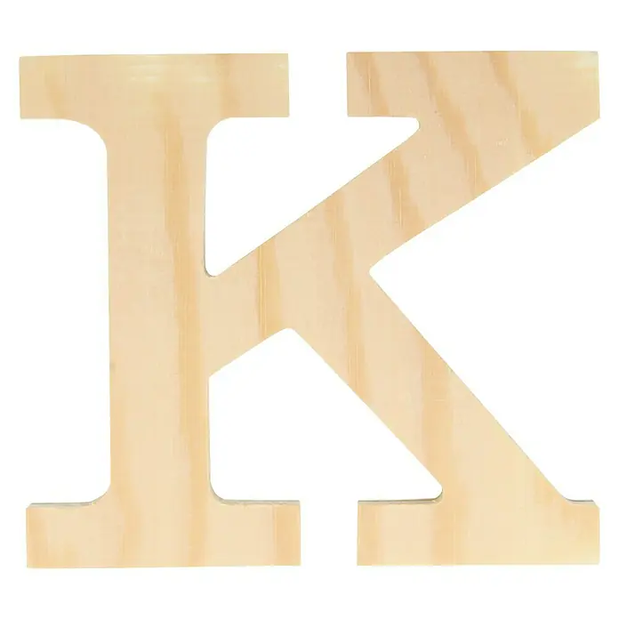 Artemio Letra de madera - Motivo: K, L x An x Al: 11,5 x 1 x 11,5 cm, Madera