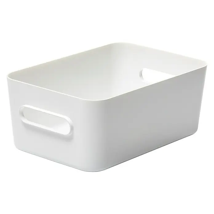 SmartStore Kutija za pohranjivanje Compact - D x Š x V: 29,5 x 19,5 x 12 cm, Plastika, Bijele boje - Pogled s lijeve strane