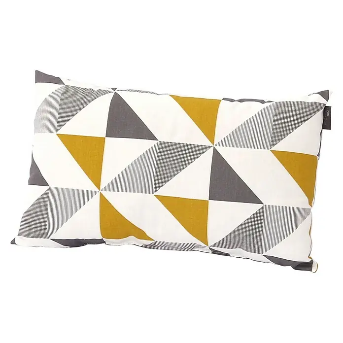 Sunfun Kissen Vanessa - 30 x 50 cm, Gelb/Beige/Grau, Baumwolle