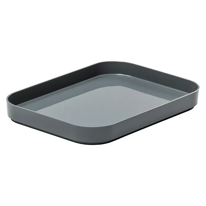 SmartStore Poklopac Compact - D x Š x V: 19,5 x 14,5 x 2,5 cm, Plastika, Sive boje - Pogled s lijeve strane