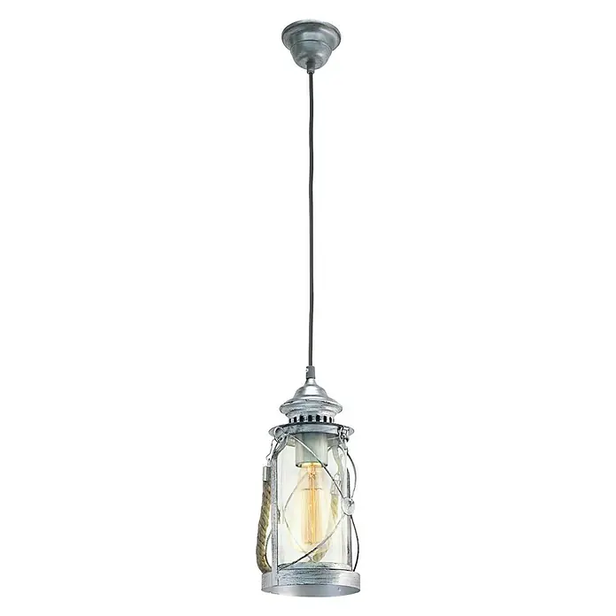 Eglo Okrugla viseća svjetiljka Bradford - Ø x V: 140 mm x 110 cm - Pogled sprijeda