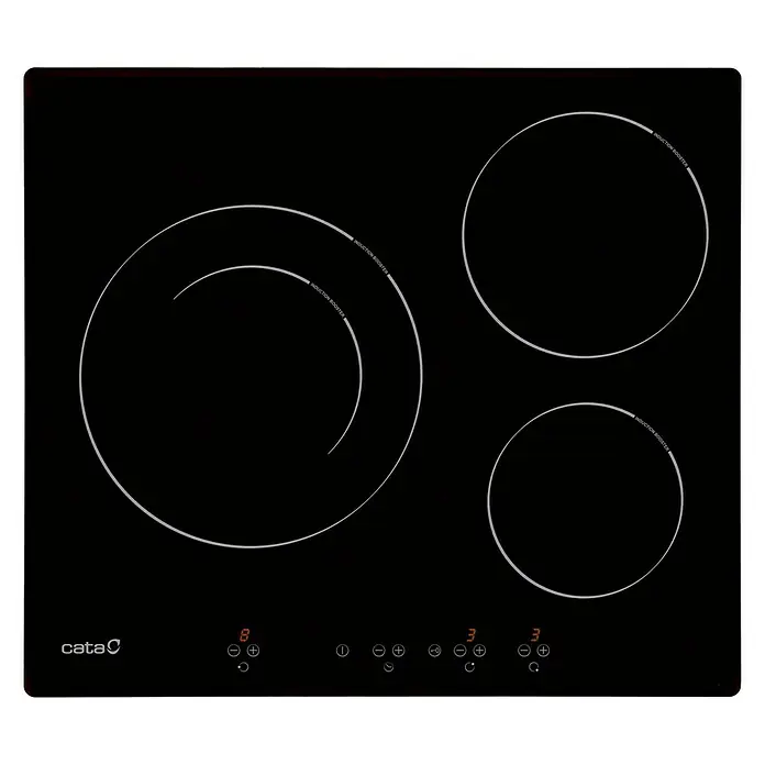 Cata Placa de inducción IB 6203 BK - Zonas de cocción: 3 ud., Temporizador