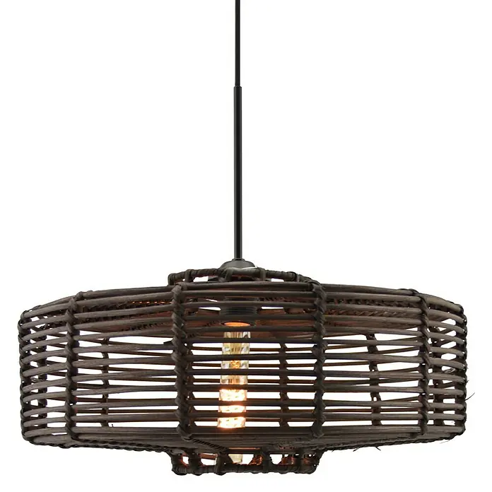 Lámpara colgante redonda Cala - 40 W, Ø x Al: 45 x 21 cm, Marrón, E27