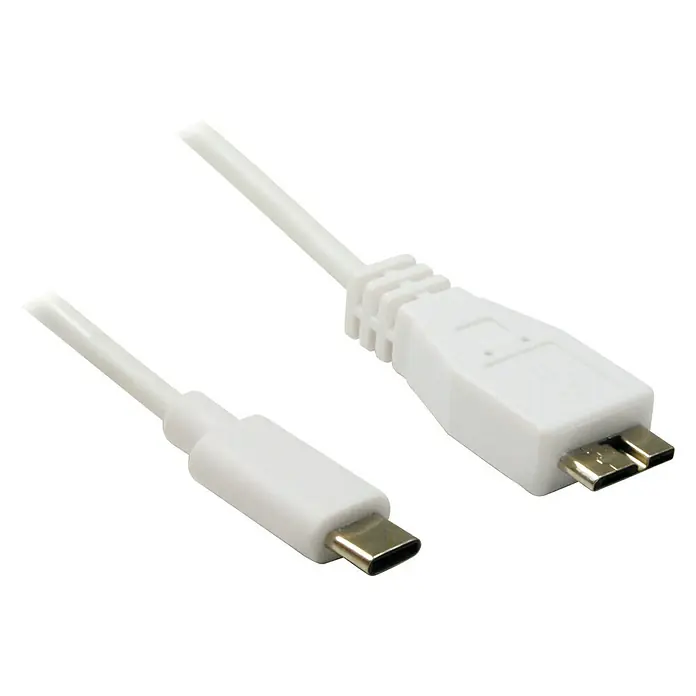 Metronic Cable USB 3.1 - Largo: 1 m, Clavija USB C, clavija USB Micro B, Blanco