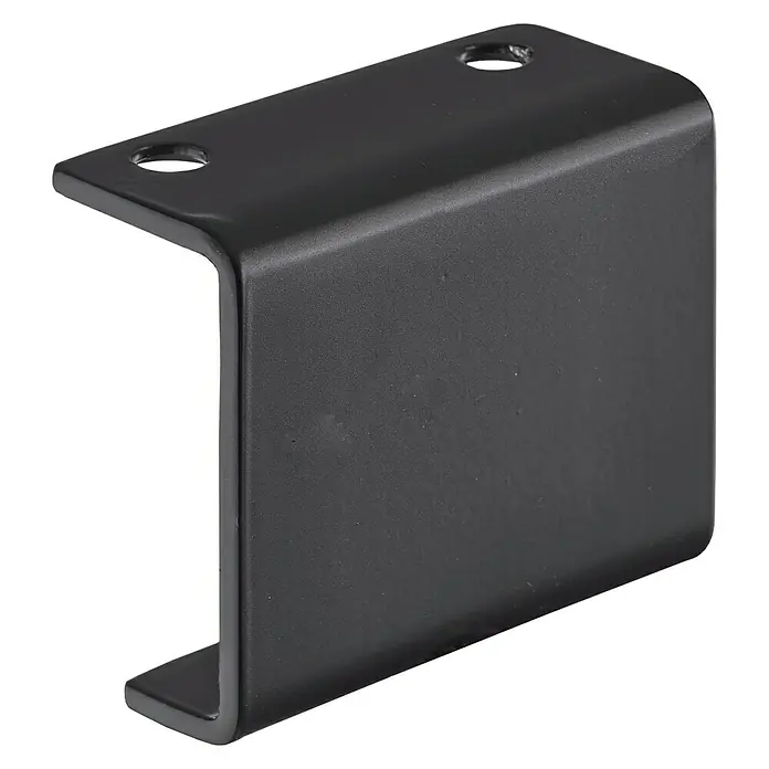 Hettich Möbelfuß U-Rail - L x B x H: 70 x 90 x 43 mm, Traglast: 50 kg, Schwarz - Vorderansicht
