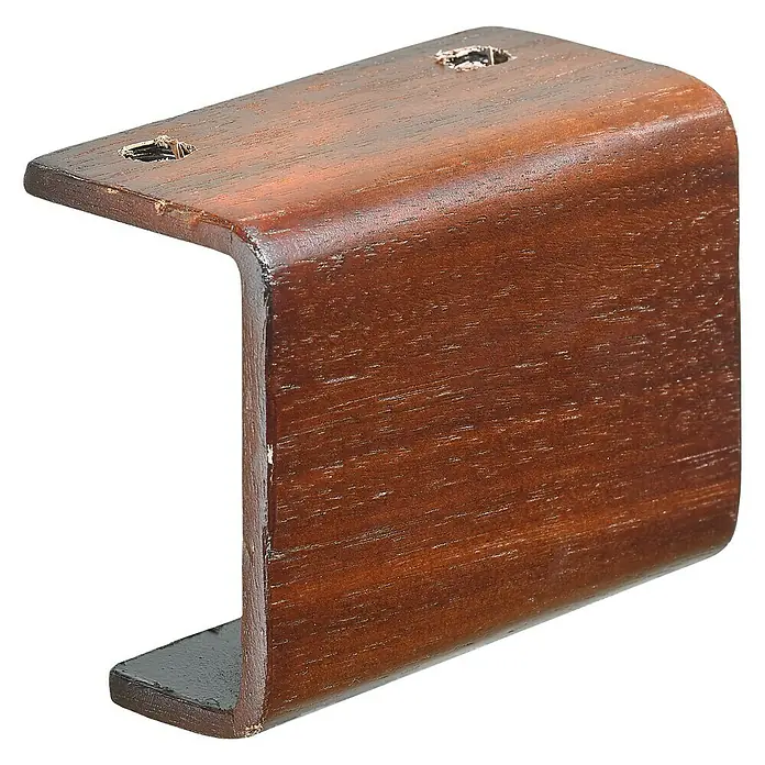 Hettich Möbelfuß U-Rail - L x B x H: 70 x 90 x 43 mm, Traglast: 50 kg, Nussbaum - Vorderansicht