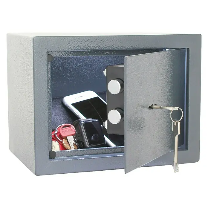 Rottner Möbeltresor Homestar - Doppelbart-Hochsicherheitsschloss, L x B x H: 19 x 25 x 19 cm, Anthrazit