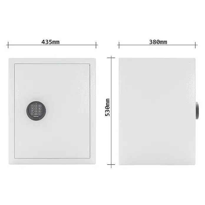 Rottner Möbeltresor Homestar - Elektronisches Zahlenschloss, L x B x H: 38 x 43,5 x 53 cm, Lichtgrau