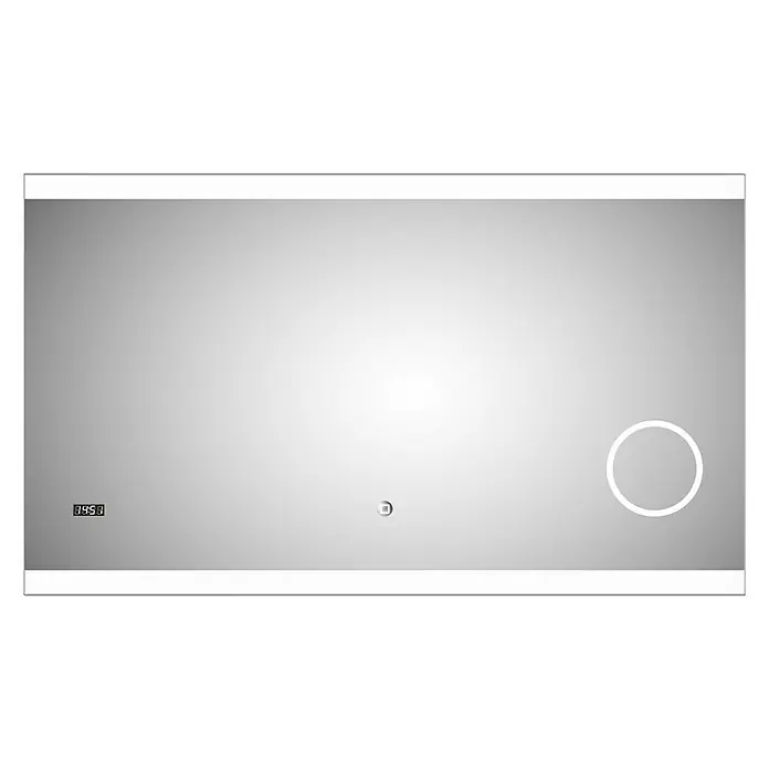 DSK LED-Lichtspiegel Silver Shine 2.0 - 120 x 70 cm, Berührungssensor - Vorderansicht